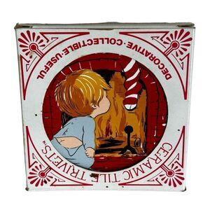 Vintage Christmas Ceramic Trivets